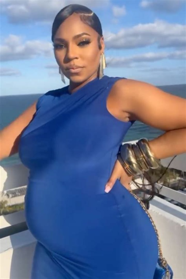 Ashanti Flaunts Baby Bump In Beautiful Blue Dress Following Pregnancy Announcement With Nelly