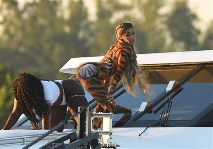 Cardi B Shows Off Her Curves In Tiger Body Paint During A Video Shoot In Miami: See Photos!